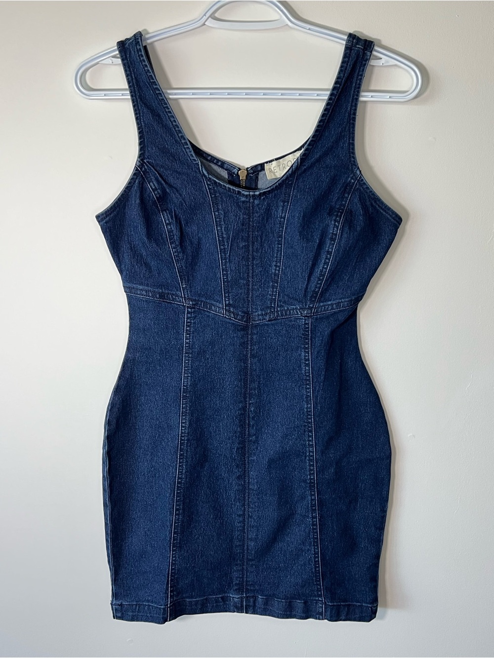 Retrod Dark Denim Women’s XS Minimalist Chic Mini Dress